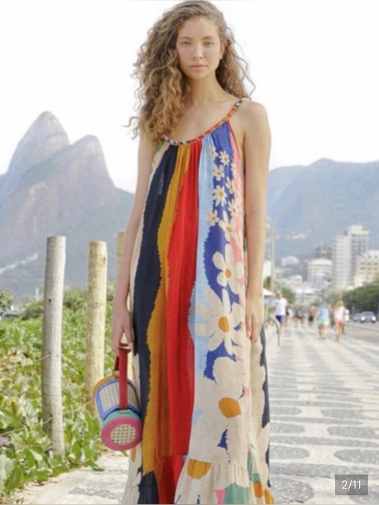 FARM Rio Dresses & Skirts - FARM Rio Super Fun Floral Maxi Dress - Blue, Yellow, Red, Cream